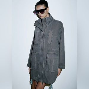 Zara Oversized denim parka XS worn once . Absolutely Amazing, so flattering! …